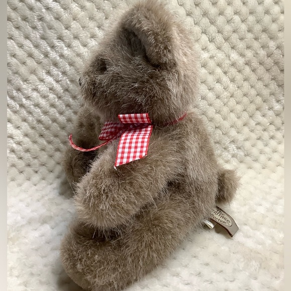 Vintage Ganz Bros Heritage Collection Plush Bear Red Checker Bow Stuffed Animal - Picture 3 of 13